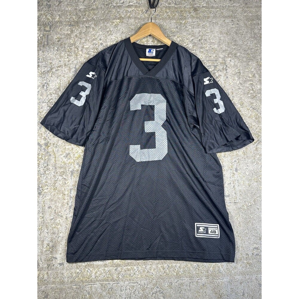 VTG 90s Starter Oakland Raiders Jeff George #3 Jersey Size 48 L NFLP COPYRIGHT